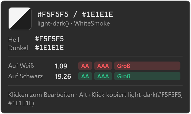 Farbkarte eines light-dark()-Werts