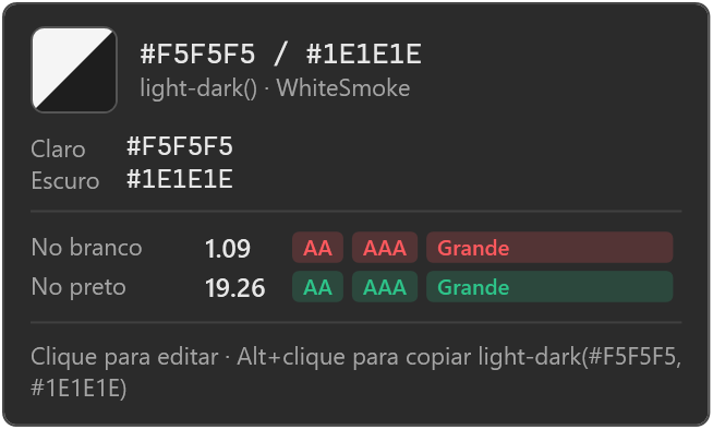 Cartão de cor de um valor light-dark()