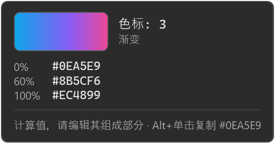 CSS 渐变的颜色卡片