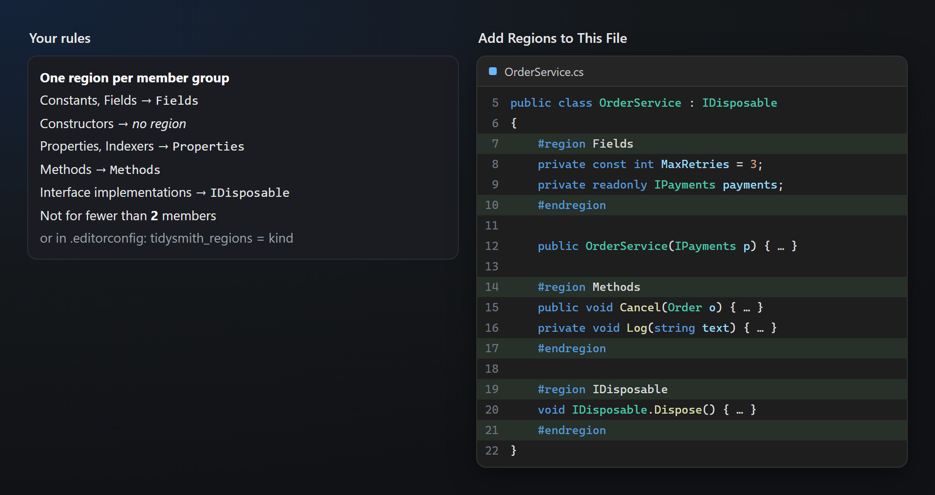Regions by your rules